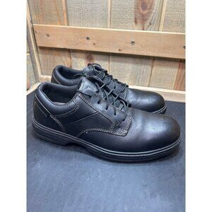 Mens Caterpillar Black Steel Toe Shoes 9.5W Ergo Comfort wide fit